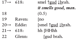 Transcript excerpt, lines 17 through 22